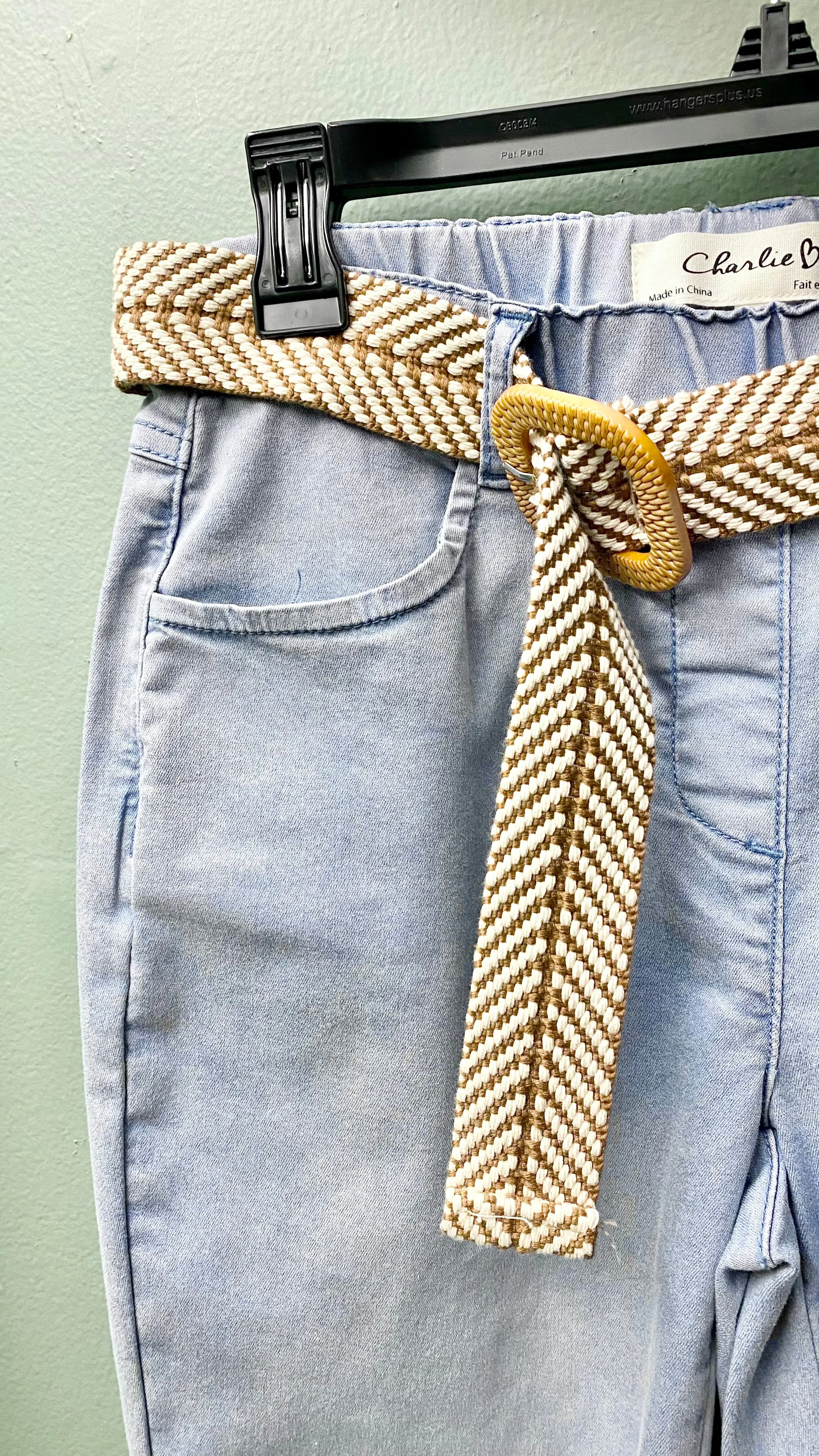 * Charlie B Belted Pull-On Pants