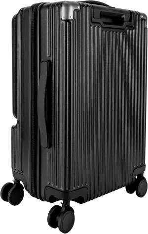 20 in Carry On Luggage, 20" Hardside Suitcase, PC Harshell Spinner Luggage Business Luggage Set with TSA Lock, Spinner Wheels - Black, Carry-On