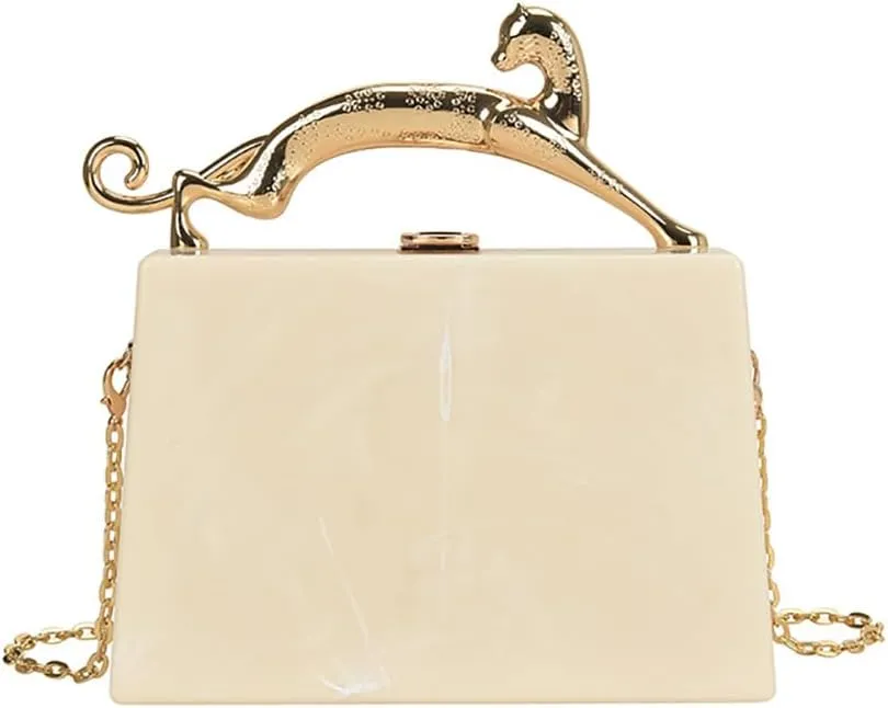 Acrylic Box Purse for Women Evening Clutch, Fashion Handbag Elegant Banquet Crossbody Bag for Wedding Cocktail Party Prom
