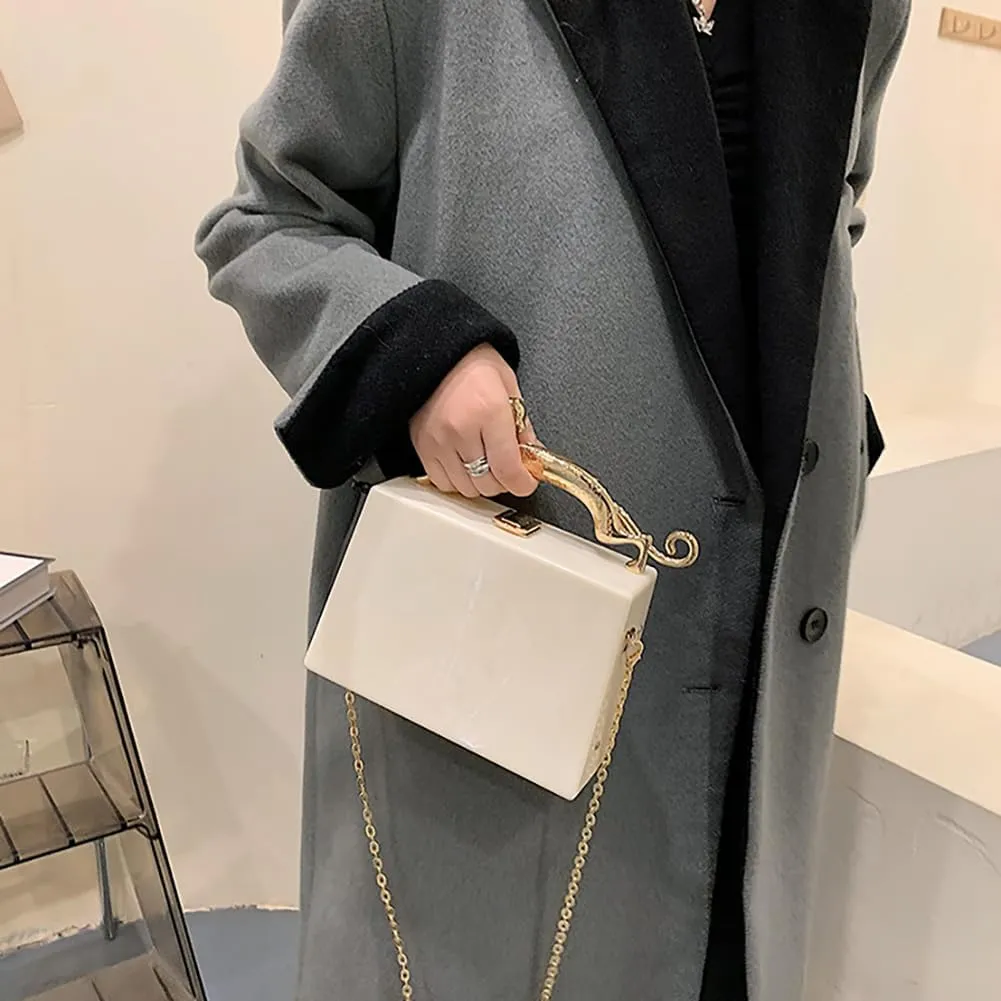 Acrylic Box Purse for Women Evening Clutch, Fashion Handbag Elegant Banquet Crossbody Bag for Wedding Cocktail Party Prom