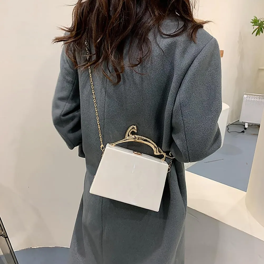 Acrylic Box Purse for Women Evening Clutch, Fashion Handbag Elegant Banquet Crossbody Bag for Wedding Cocktail Party Prom