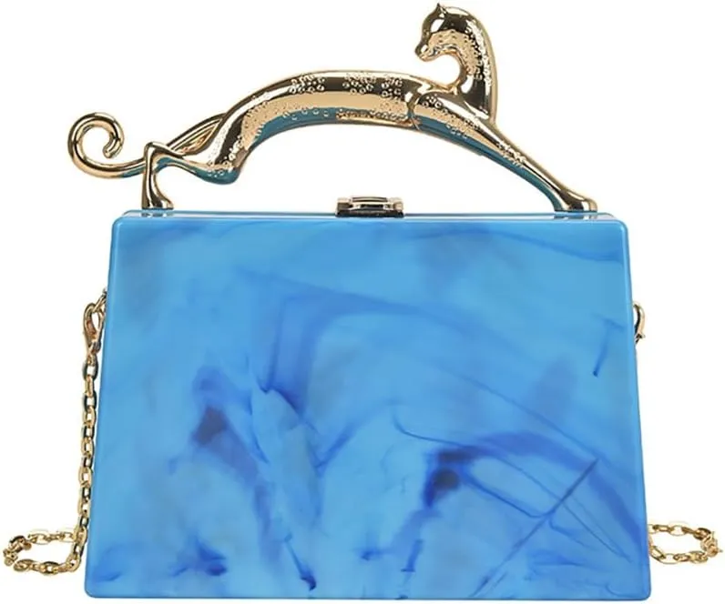 Acrylic Box Purse for Women Evening Clutch, Fashion Handbag Elegant Banquet Crossbody Bag for Wedding Cocktail Party Prom