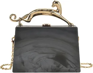 Acrylic Box Purse for Women Evening Clutch, Fashion Handbag Elegant Banquet Crossbody Bag for Wedding Cocktail Party Prom