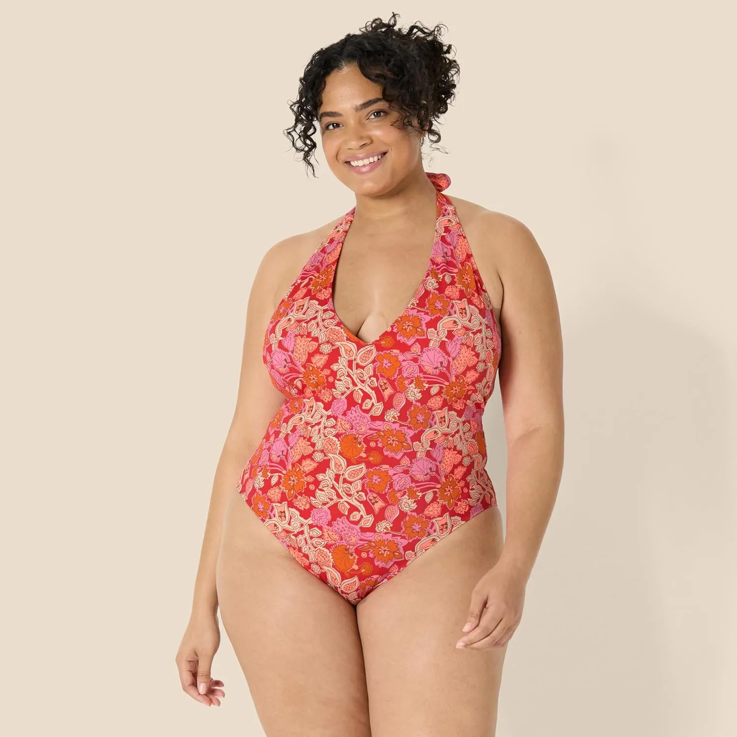Amazon Essentials Women's Halter One Piece Swimsuit