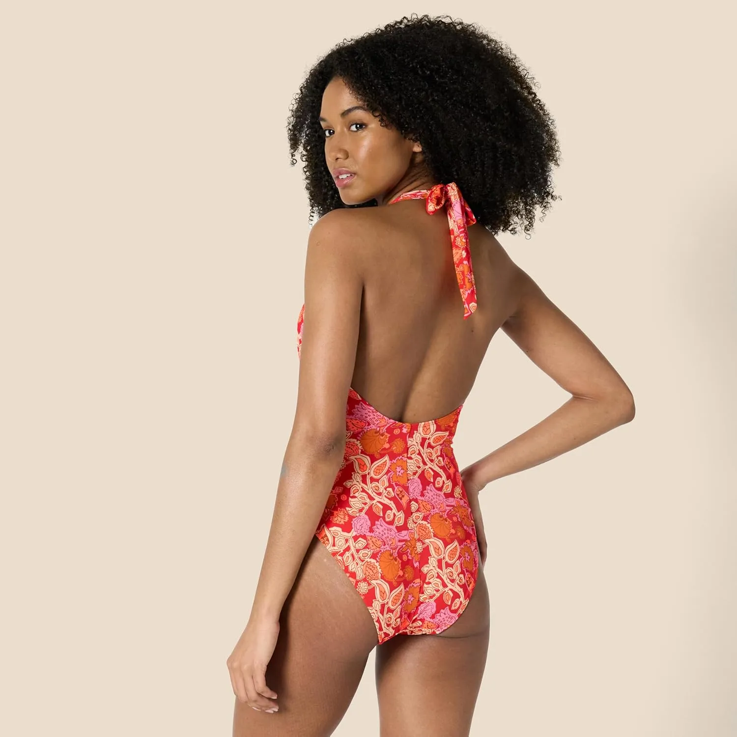 Amazon Essentials Women's Halter One Piece Swimsuit