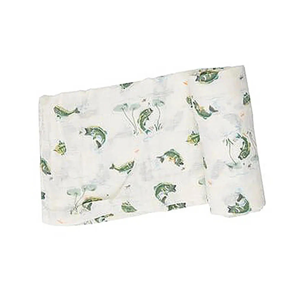 Angel Dear Muslin Swaddle Blanket Bass