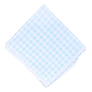 Baby Checks Blue Swaddle Blanket