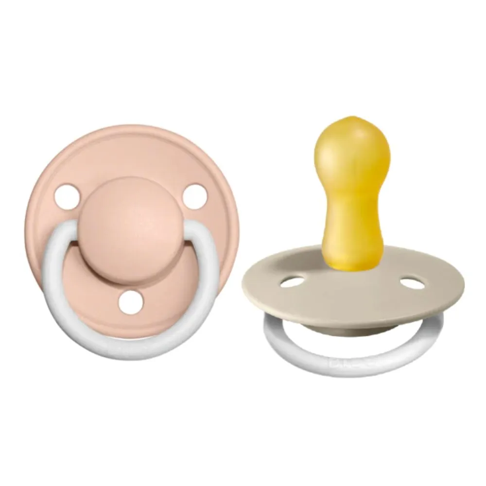 BIBS Pacifier De Lux Latex 2 PK Vanilla GLOW