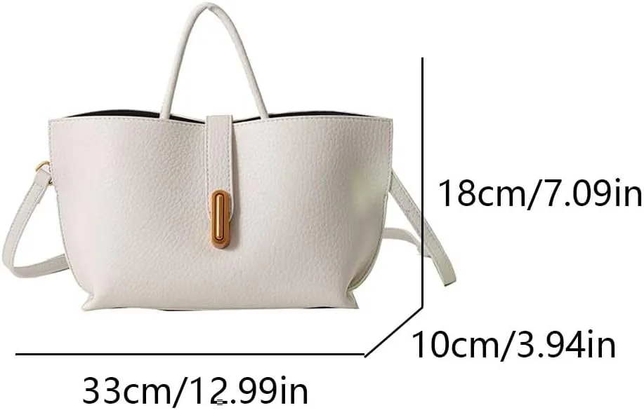 Bucket Crossbody Bag for Women Small Shoulder Purse Vintage Style Handbag with Mini Pouch Genuine Leather
