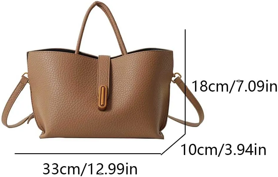 Bucket Crossbody Bag for Women Small Shoulder Purse Vintage Style Handbag with Mini Pouch Genuine Leather