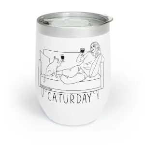 Caturday Chill Wine Tumbler