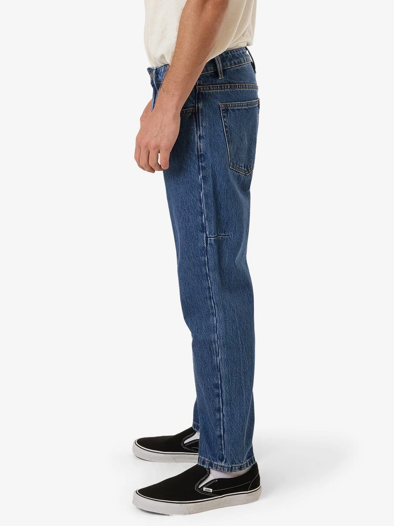 Chopped Straight Cropped Denim Jean - Double Rinsed Blues