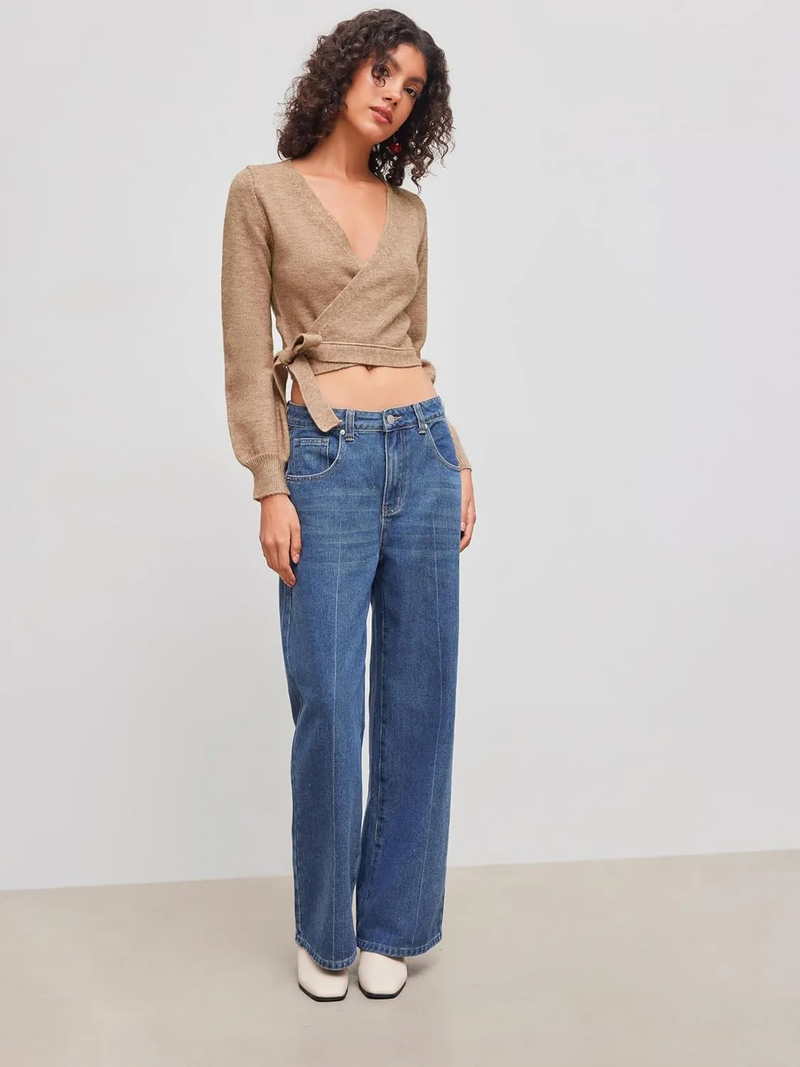 CIDER Knit Round Neckline Solid Cardigan