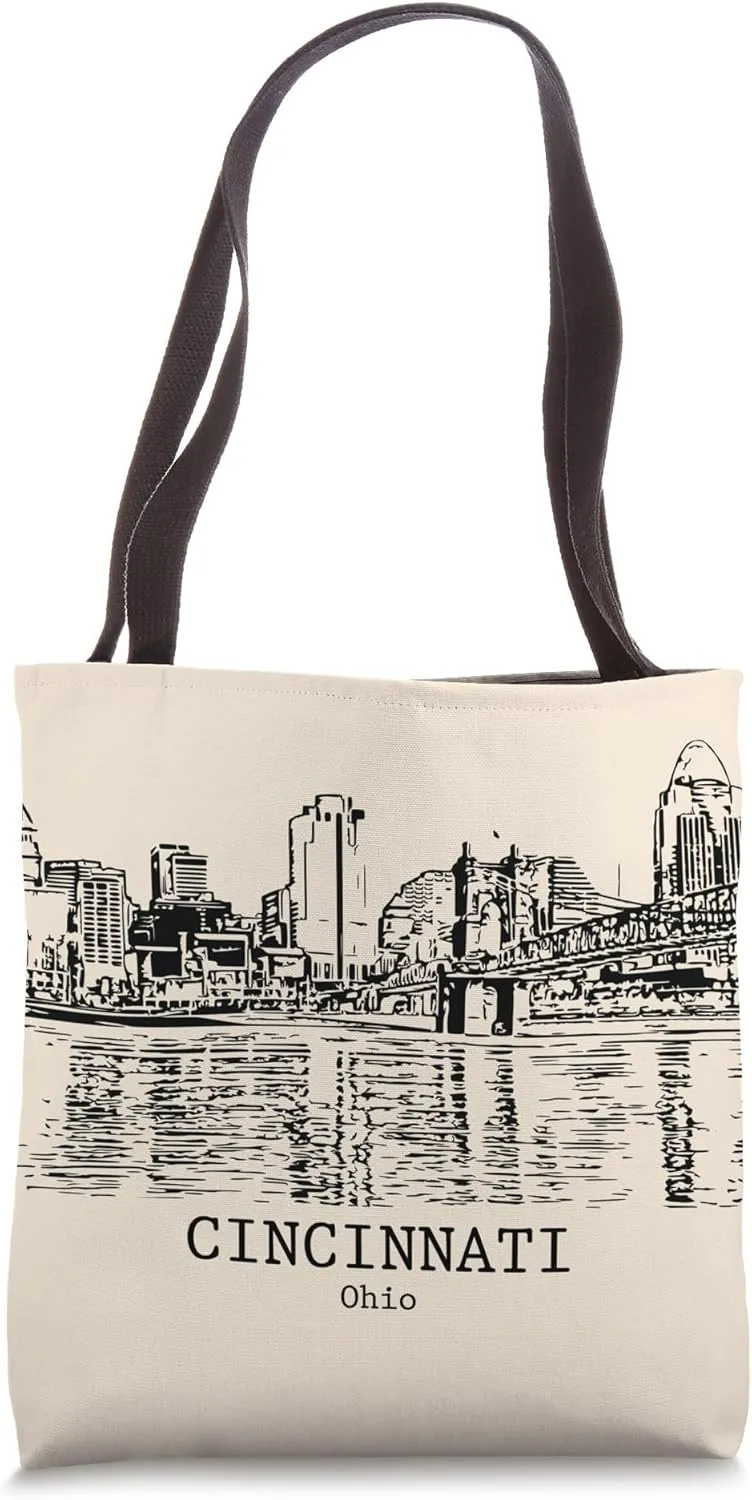 Cincinnati Ohio Vintage Retro Travel Souvenir Tote Bag