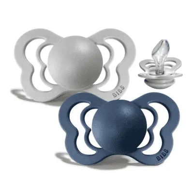Cloud & Steel Blue Silicone - Bibs Couture-0-6 Monat