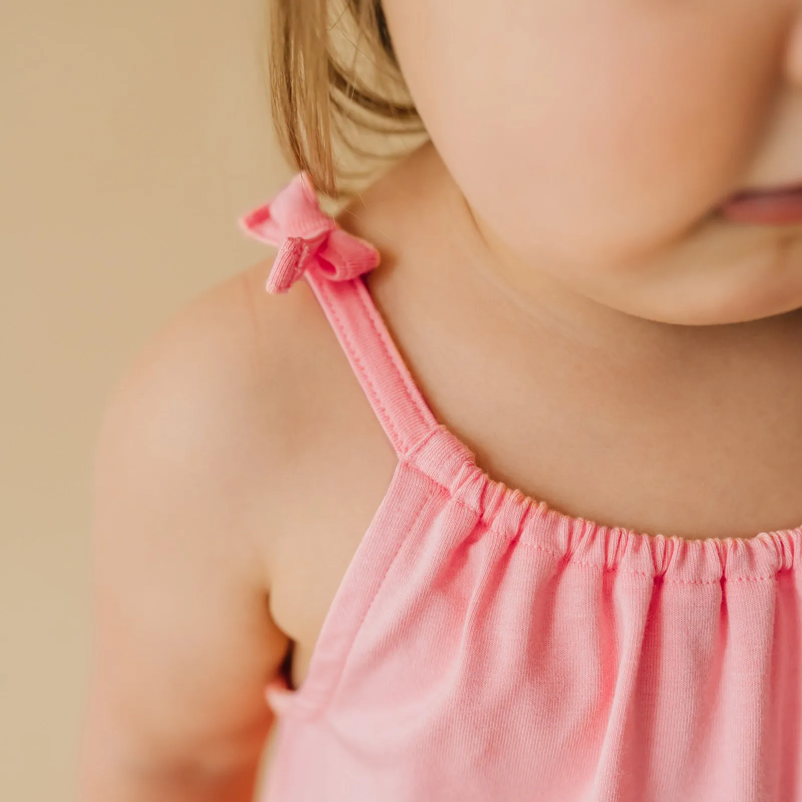 Coral Bow Strap Tank