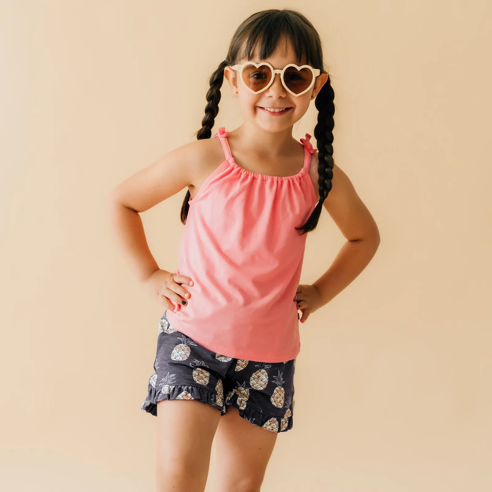 Coral Bow Strap Tank