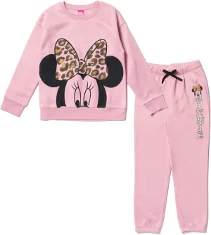 Disney Lilo & Stitch Minnie Mouse Girls Fleece Sweatshirt and Jogger Pants Little Kid to Big Kid