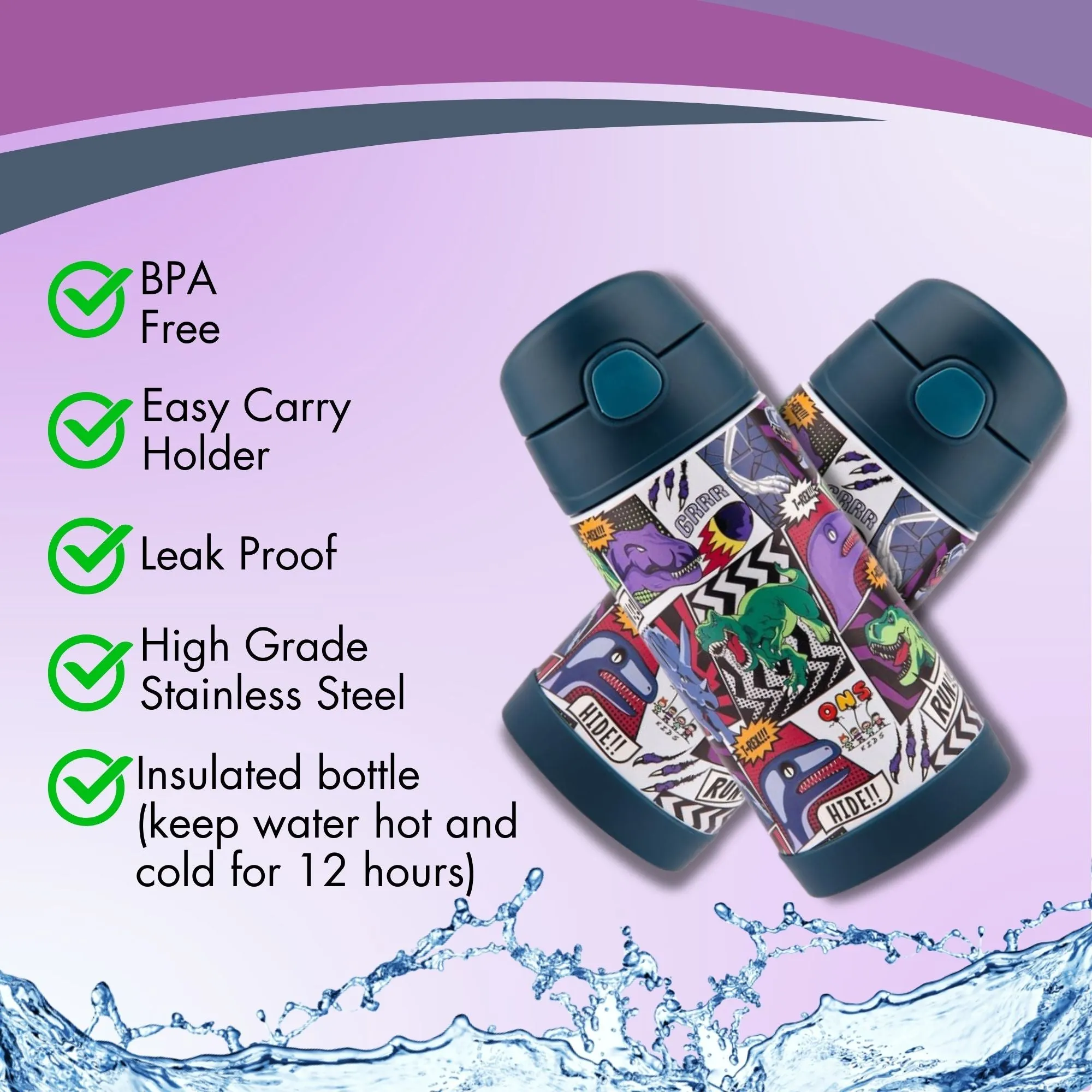 Double Wall Stainless Steel Bottle Donosaur