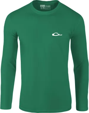 Drake Waterfowl Men's Icon Long Sleeve Logo T-Shirt-Lightweight Soft Breathable Crew Neck Quick-Dry Moisture-Wicking Tee