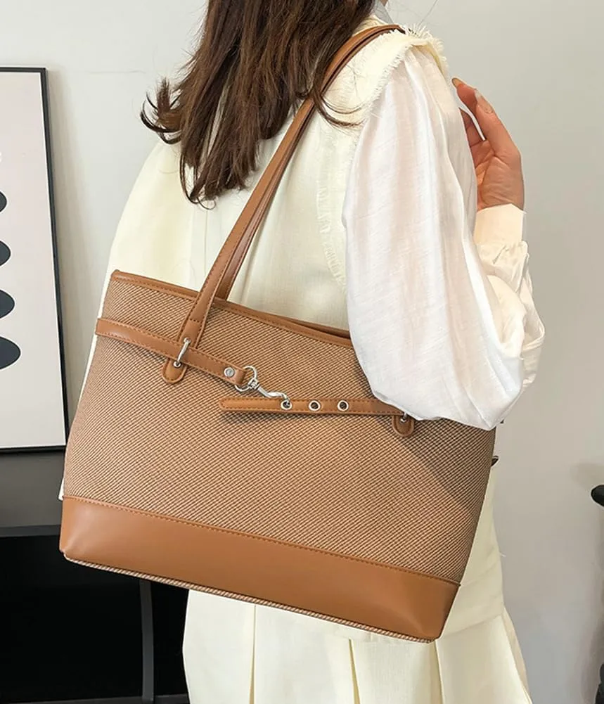 Epsion Large Vegan Leather Tote Bag Womens Slouchy Shoulder Bag Casual Handbags Purses Zipper 2025