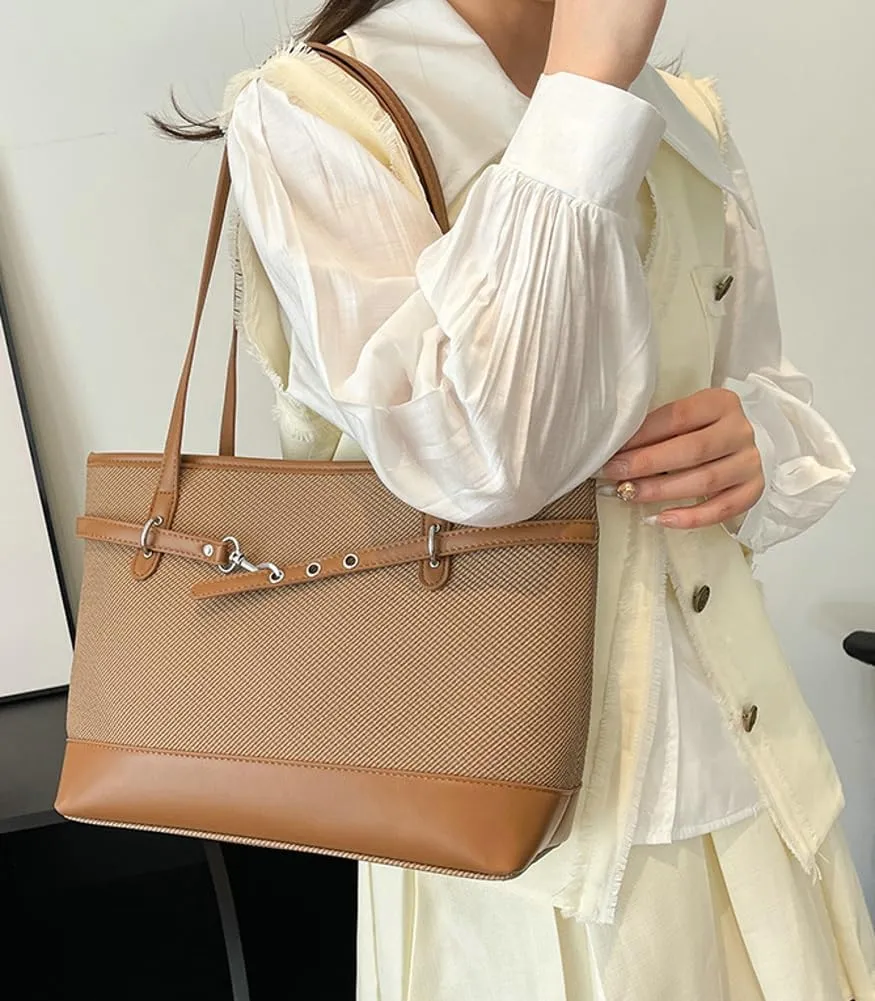 Epsion Large Vegan Leather Tote Bag Womens Slouchy Shoulder Bag Casual Handbags Purses Zipper 2025