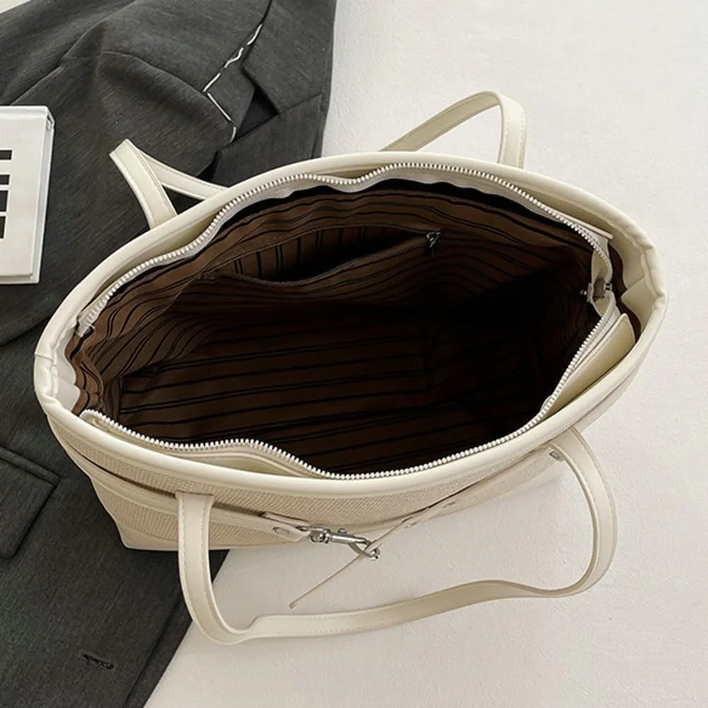 Epsion Large Vegan Leather Tote Bag Womens Slouchy Shoulder Bag Casual Handbags Purses Zipper 2025