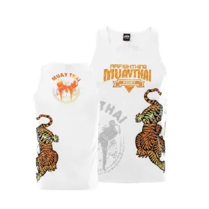Fight Tees Mesh Muay Thai Training Singlet White