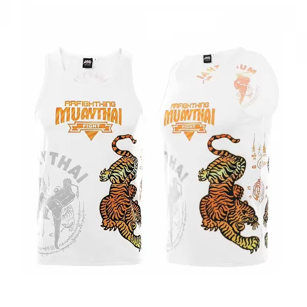 Fight Tees Mesh Muay Thai Training Singlet White