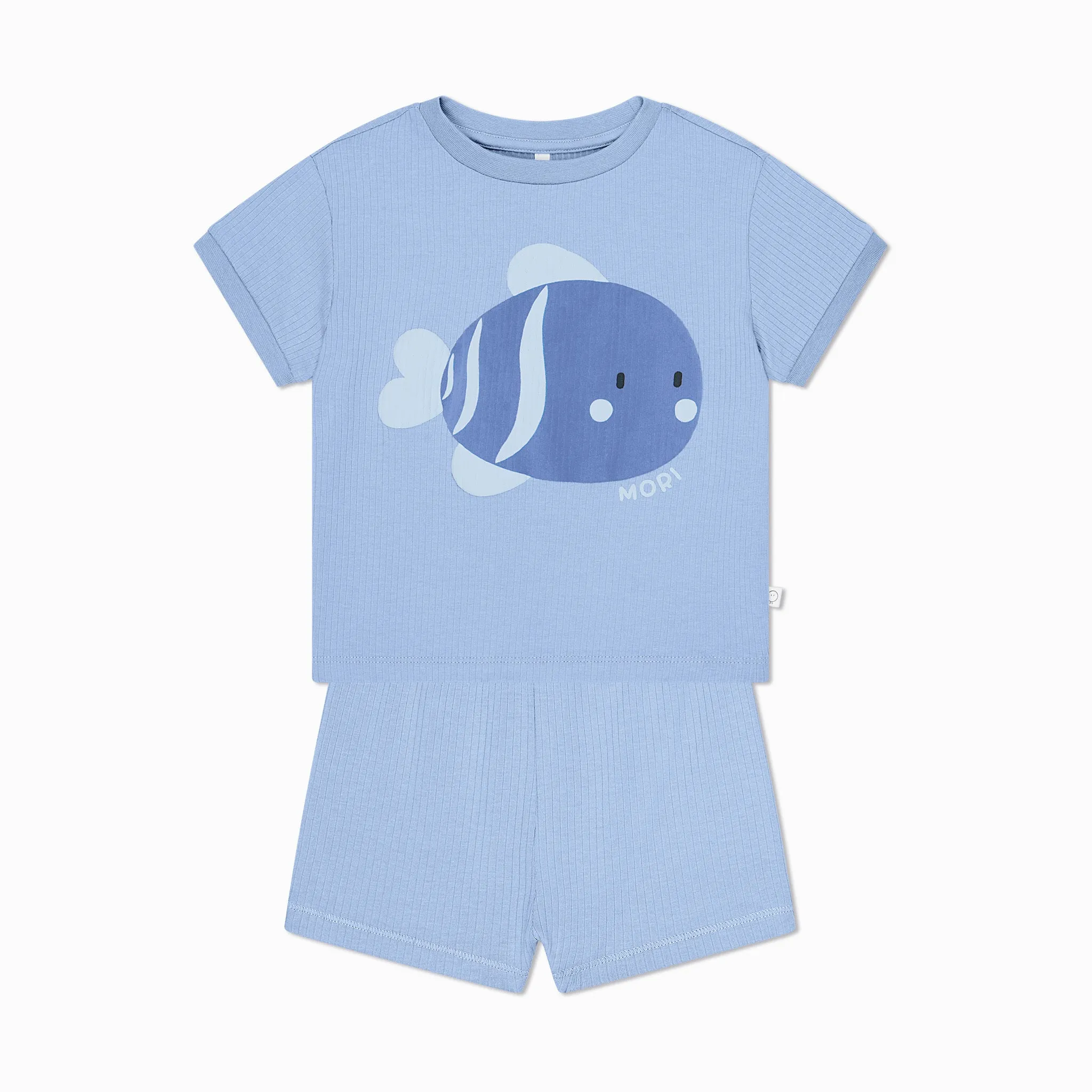 Fish Ribbed Tee & Shorts Outfit