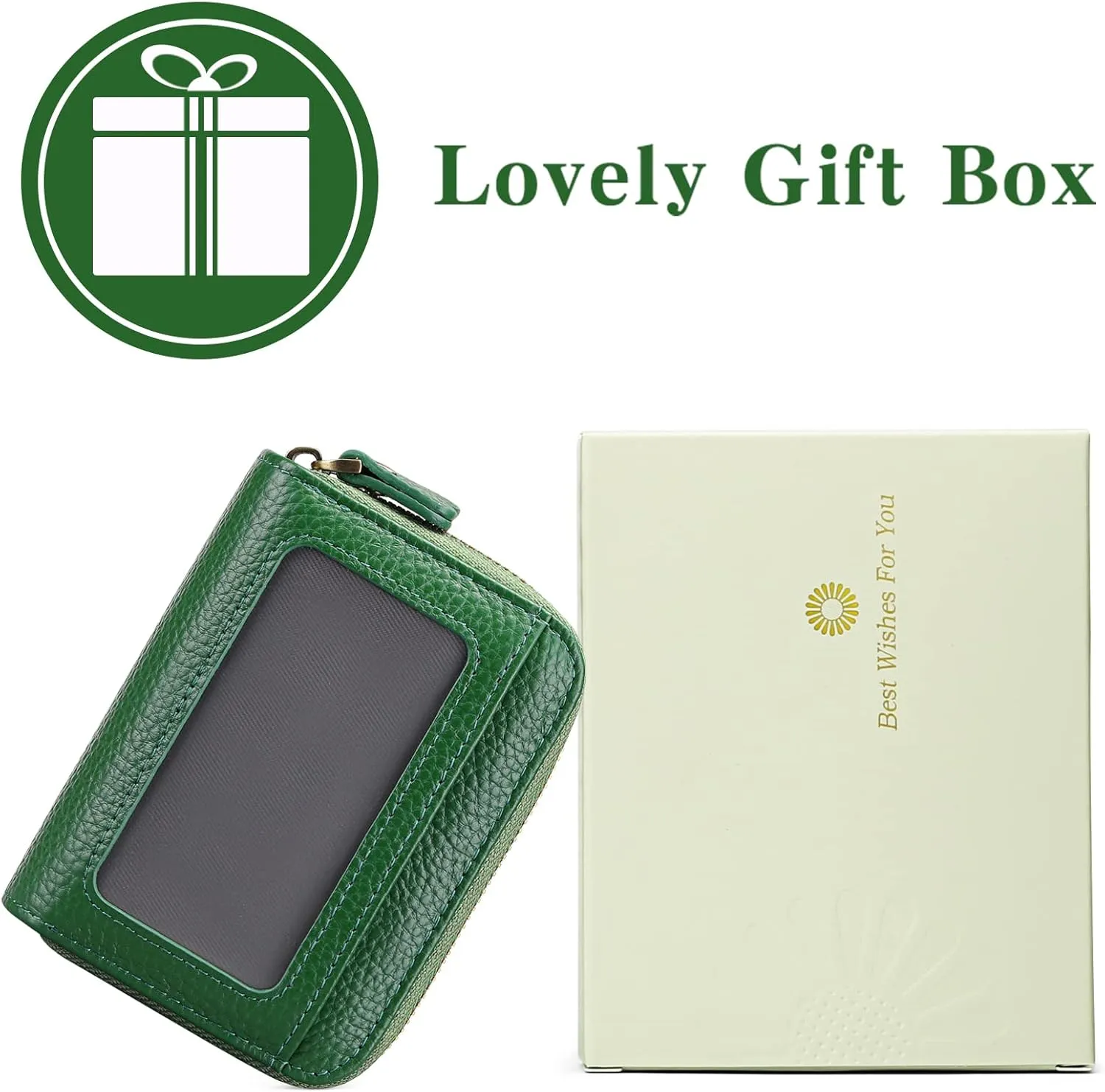 GOIACII Small Genuine Leather Wallet for Women, RFID Blocking Credit Card Holder Wallet