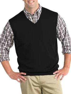 Harbor Bay by DXL Men's Big and Tall V-Neck Sweater Vest Black 5XL