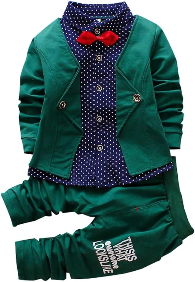 HZXVic Baby Boys Gentleman Outfits Suits,Toddler Boy Clothes Formal,Kids Dress Shirt Bow Ties Pants Set