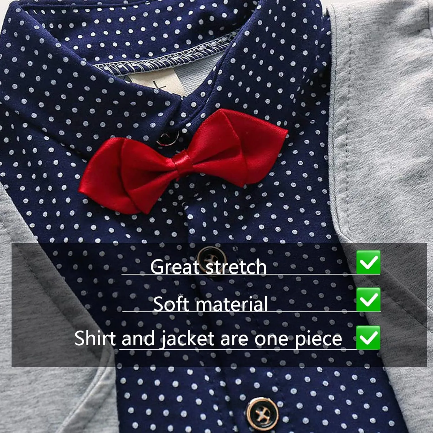 HZXVic Baby Boys Gentleman Outfits Suits,Toddler Boy Clothes Formal,Kids Dress Shirt Bow Ties Pants Set