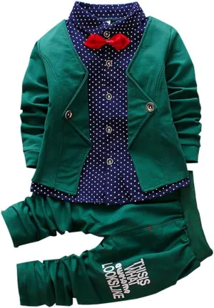 HZXVic Baby Boys Gentleman Outfits Suits,Toddler Boy Clothes Formal,Kids Dress Shirt Bow Ties Pants Set