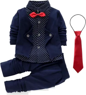 HZXVic Baby Boys Gentleman Outfits Suits,Toddler Boy Clothes Formal,Kids Dress Shirt Bow Ties Pants Set