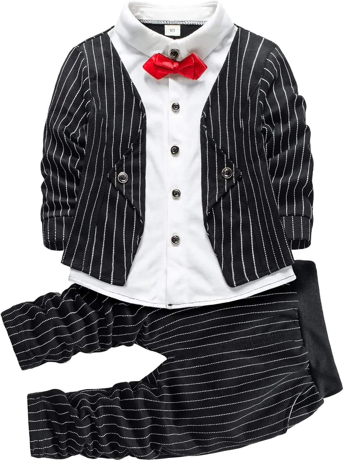 HZXVic Baby Boys Gentleman Outfits Suits,Toddler Boy Clothes Formal,Kids Dress Shirt Bow Ties Pants Set