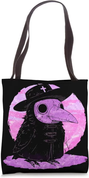 Kawaii Pastel Goth Steam Punk Mask Plague Doctor Crow Goth Tote Bag