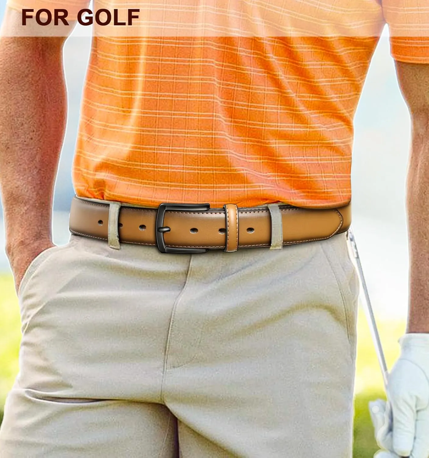 KEMISANT Men Belt-Genuine Leather Belt for Men Dress Casual Golf Jeans 1 3/8"