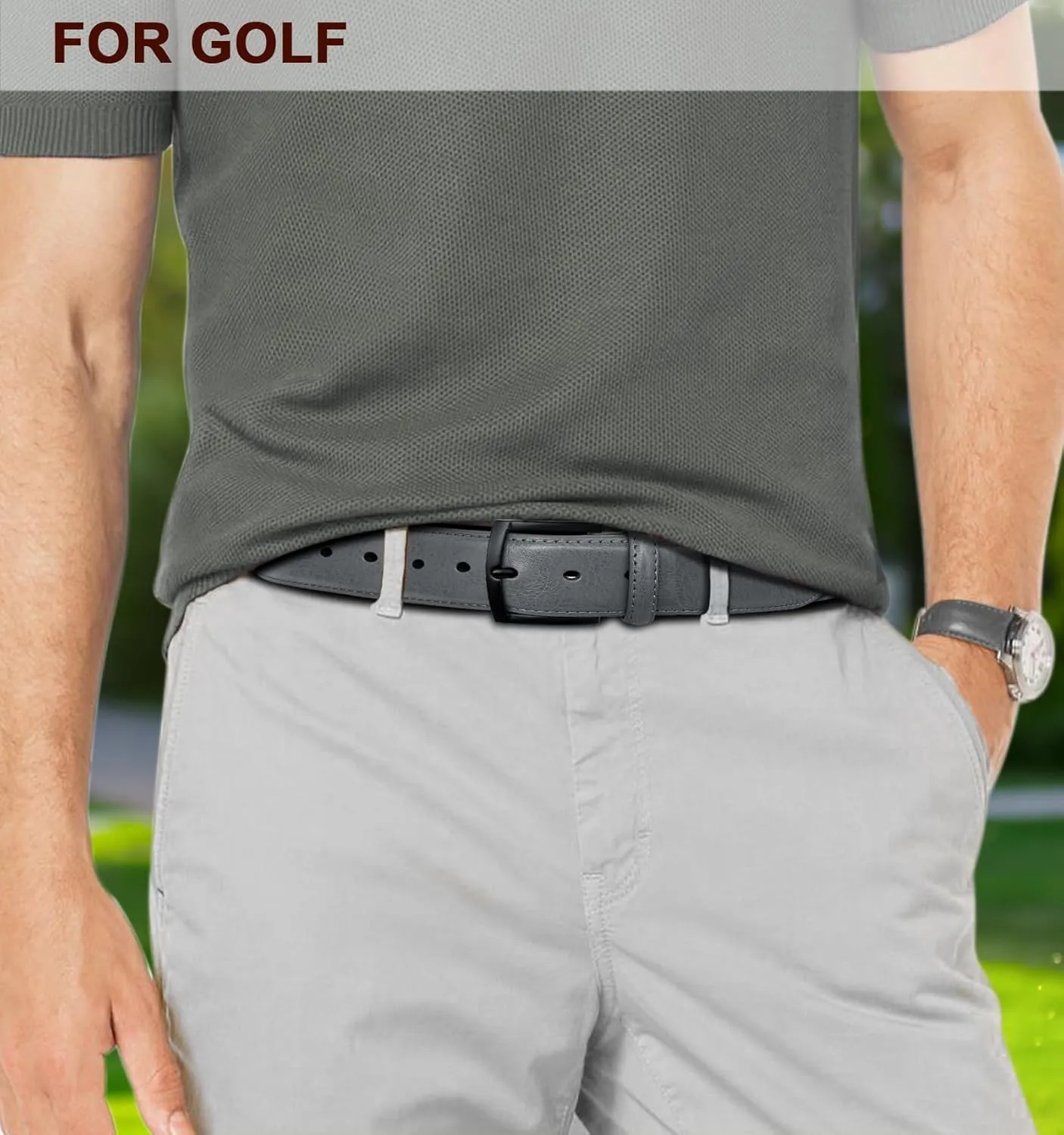 KEMISANT Men Belt-Genuine Leather Belt for Men Dress Casual Golf Jeans 1 3/8"