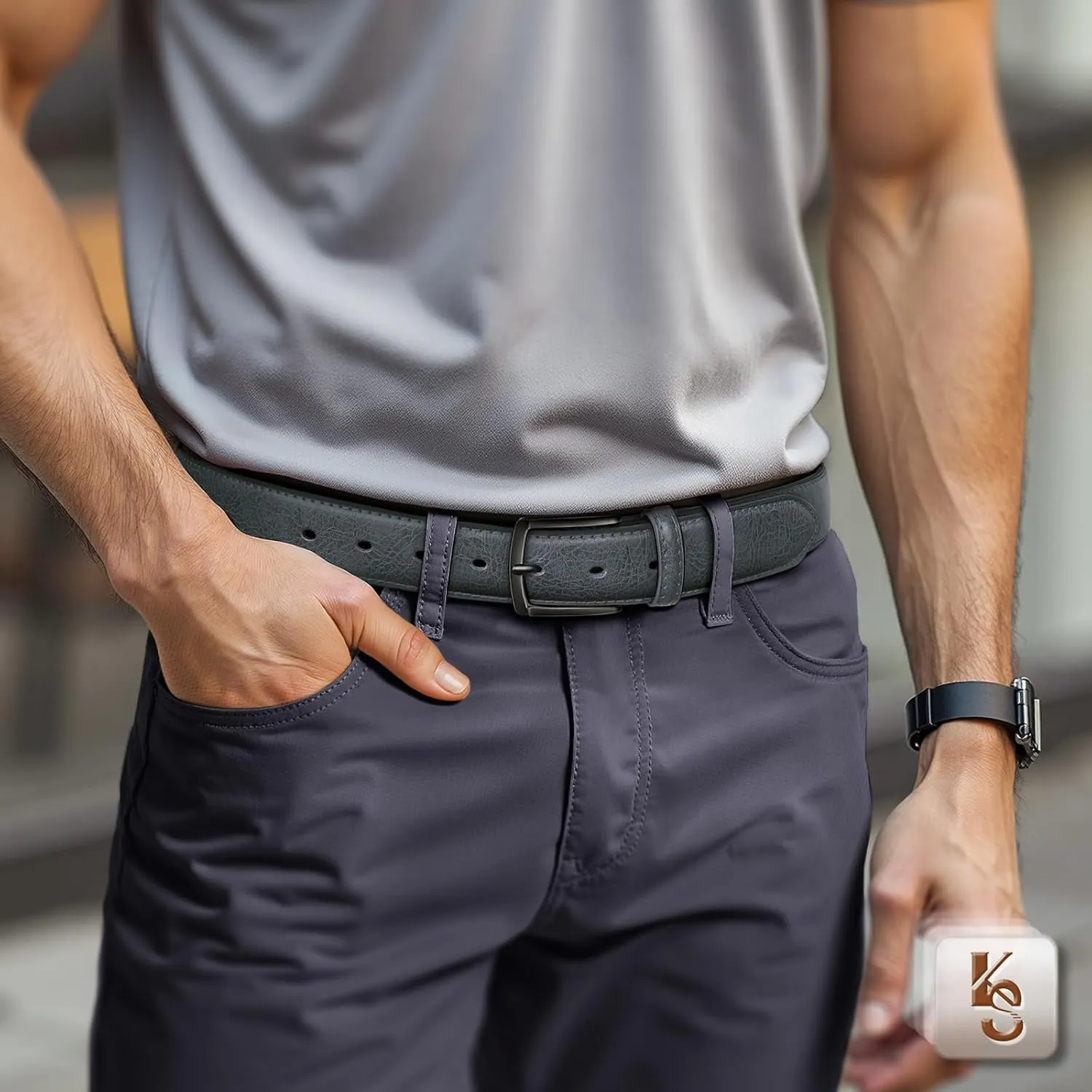 KEMISANT Men Belt-Genuine Leather Belt for Men Dress Casual Golf Jeans 1 3/8"