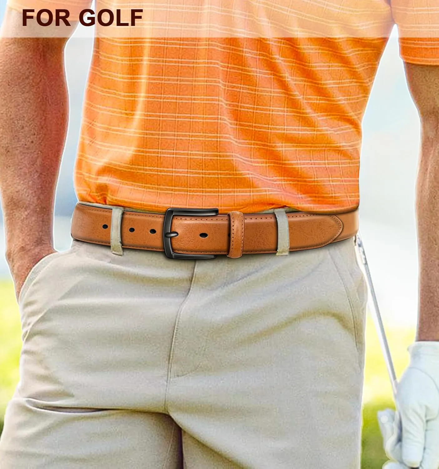 KEMISANT Men Belt-Genuine Leather Belt for Men Dress Casual Golf Jeans 1 3/8"