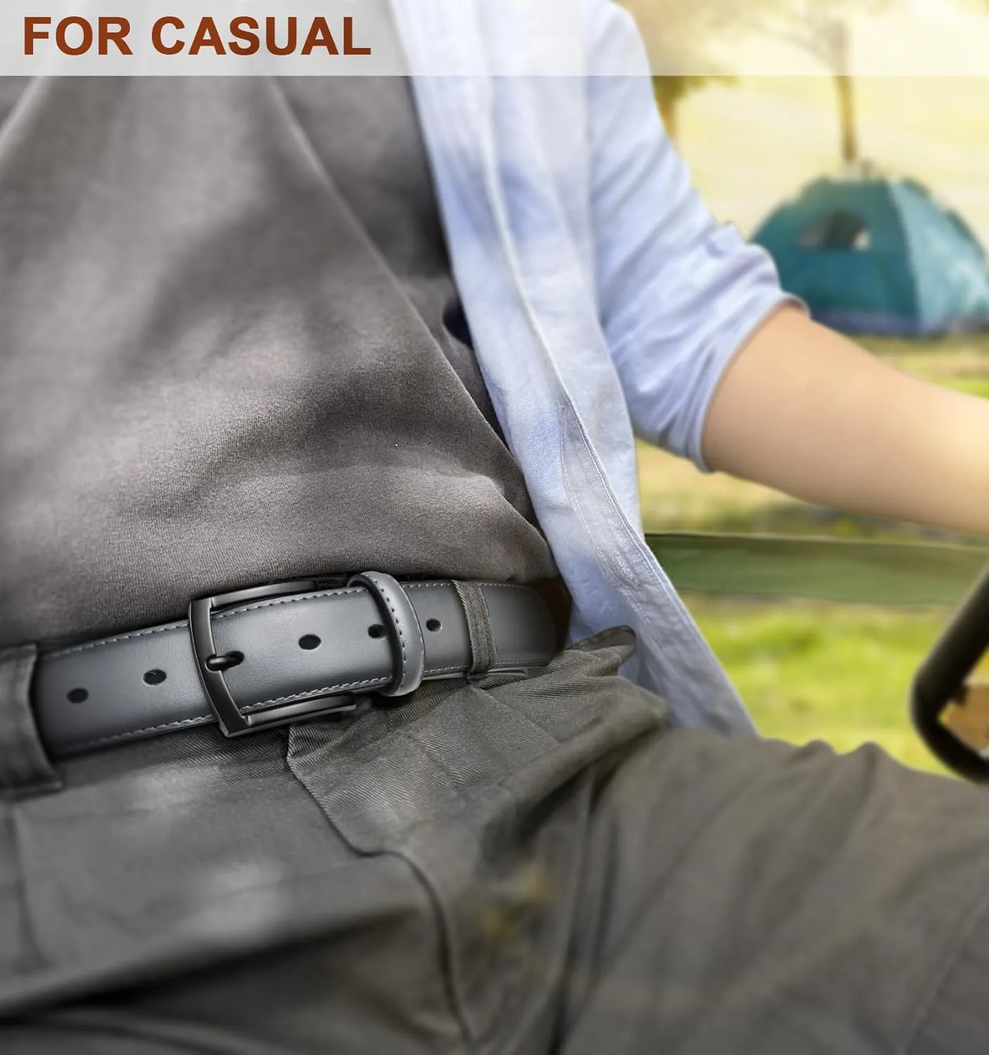 KEMISANT Men Belt-Genuine Leather Belt for Men Dress Casual Golf Jeans 1 3/8"