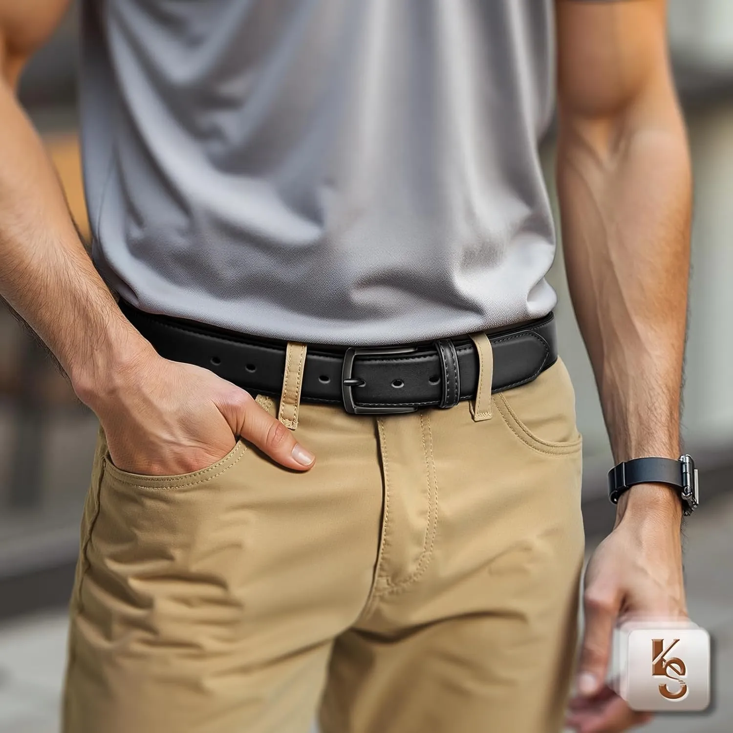KEMISANT Men Belt-Genuine Leather Belt for Men Dress Casual Golf Jeans 1 3/8"