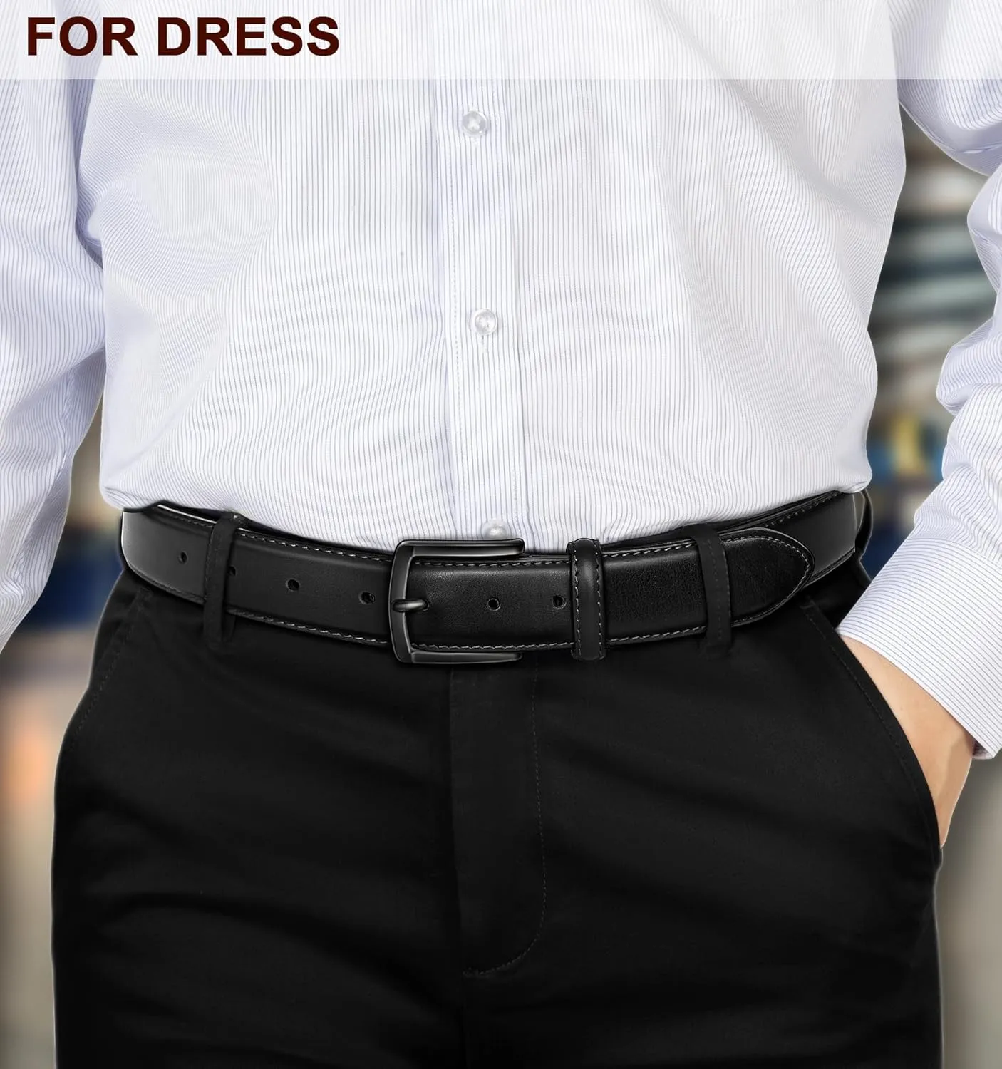 KEMISANT Men Belt-Genuine Leather Belt for Men Dress Casual Golf Jeans 1 3/8"
