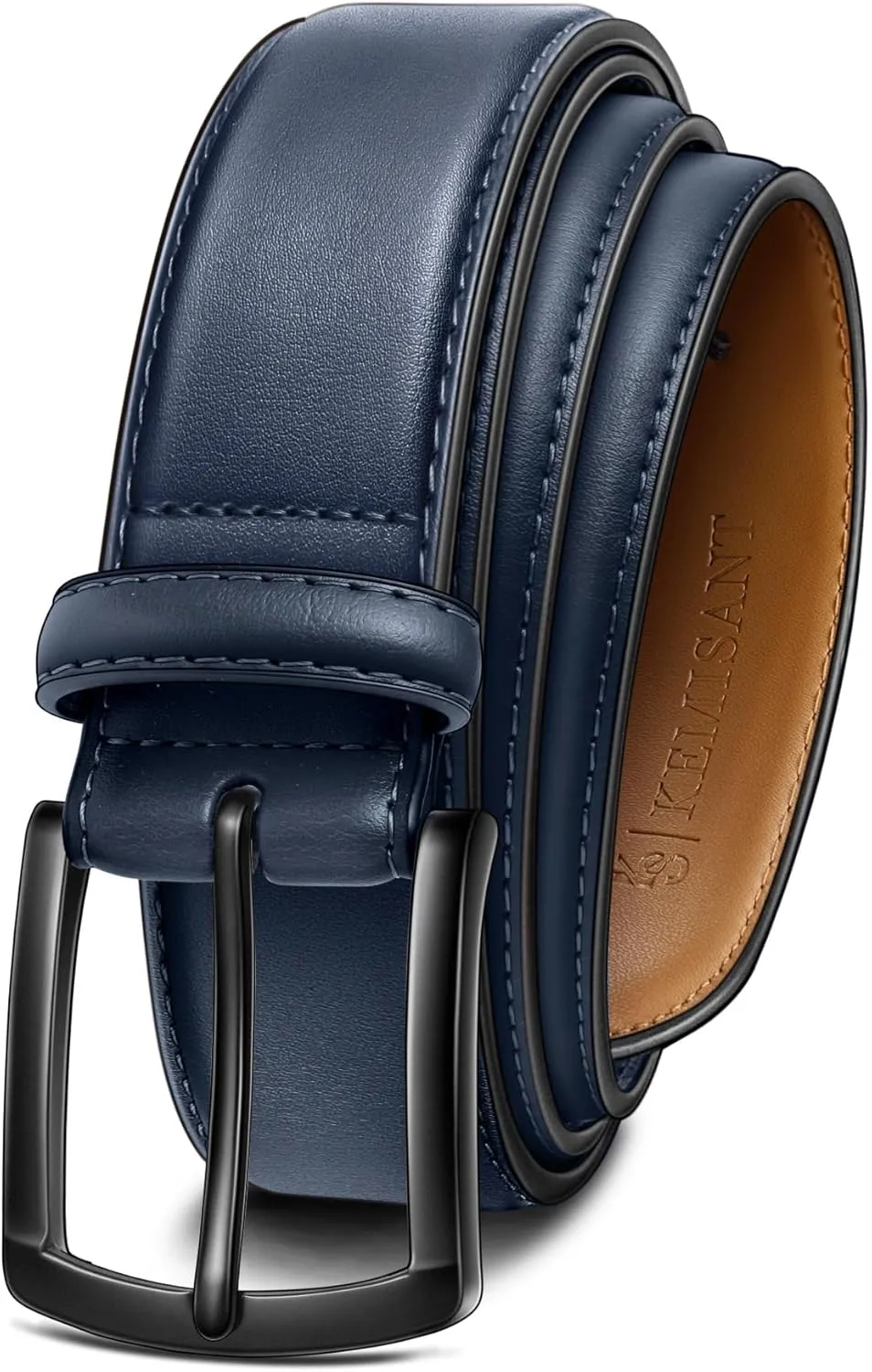 KEMISANT Men Belt-Genuine Leather Belt for Men Dress Casual Golf Jeans 1 3/8"