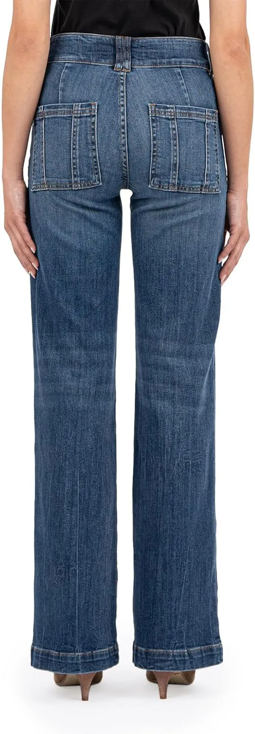 KUT from the Kloth Women's Jodi High Rise Wide Leg-Porkchop Front Pockets