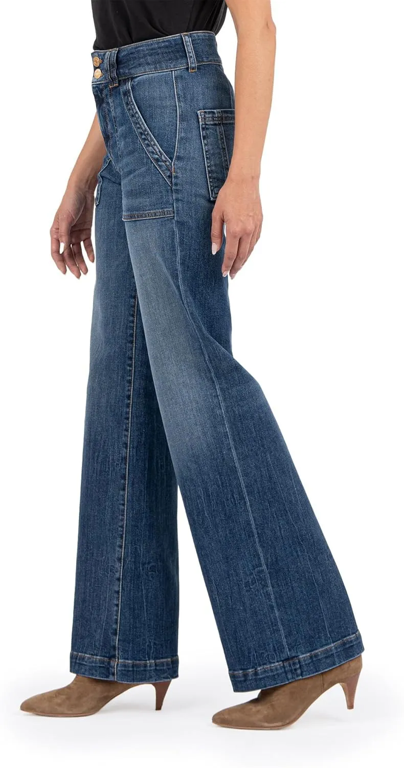 KUT from the Kloth Women's Jodi High Rise Wide Leg-Porkchop Front Pockets