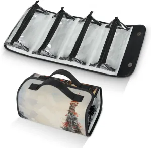 Large Capacity 4-in-1 Hanging Travel Toiletry Bag Storage Organizer With 4 Detachable Removable Zipper Clear Pouches Christmas Street View