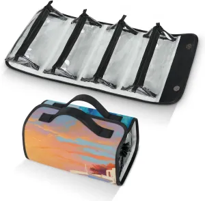 Large Capacity 4-in-1 Hanging Travel Toiletry Bag Storage Organizer With 4 Detachable Removable Zipper Clear Pouches Greek City-States
